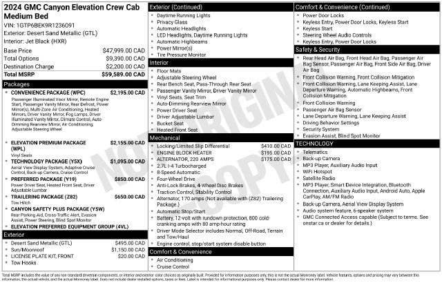 Used 2024 GMC Canyon Elevation Truck