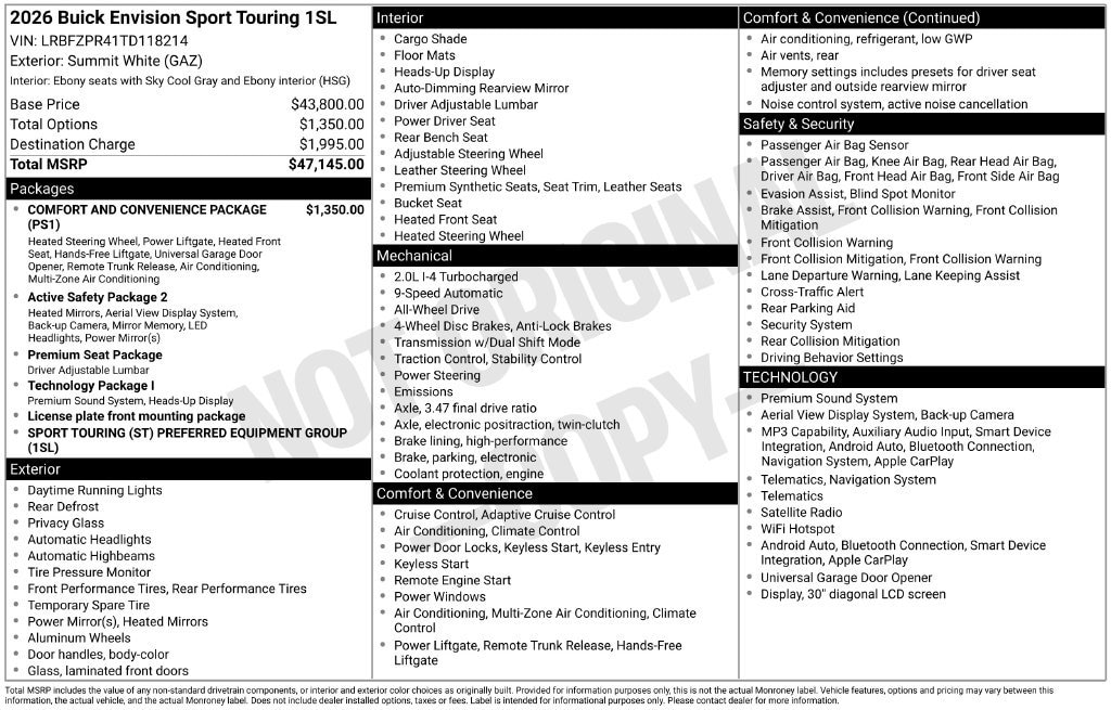 2026 Buick Envision Sport Touring