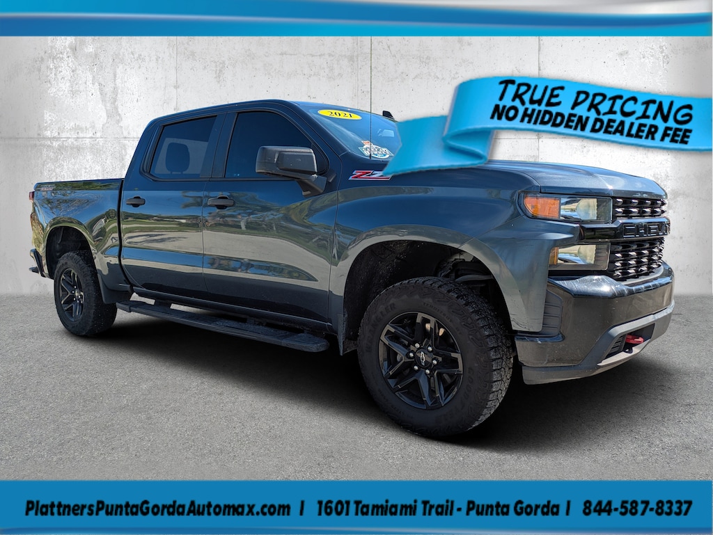 Used 2021 Chevrolet Silverado 1500 Custom Trail Boss 4WD Crew Cab 147 Custom Trail Boss