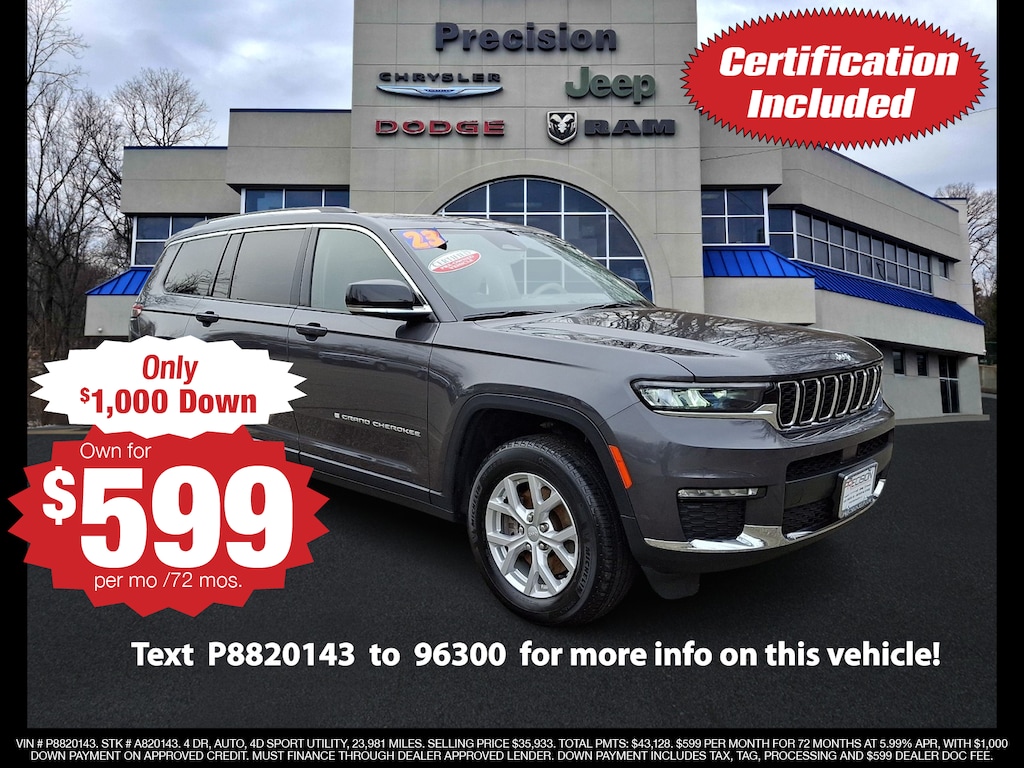 Used 2023 Jeep Grand Cherokee L Limited 4x4 Sport Utility