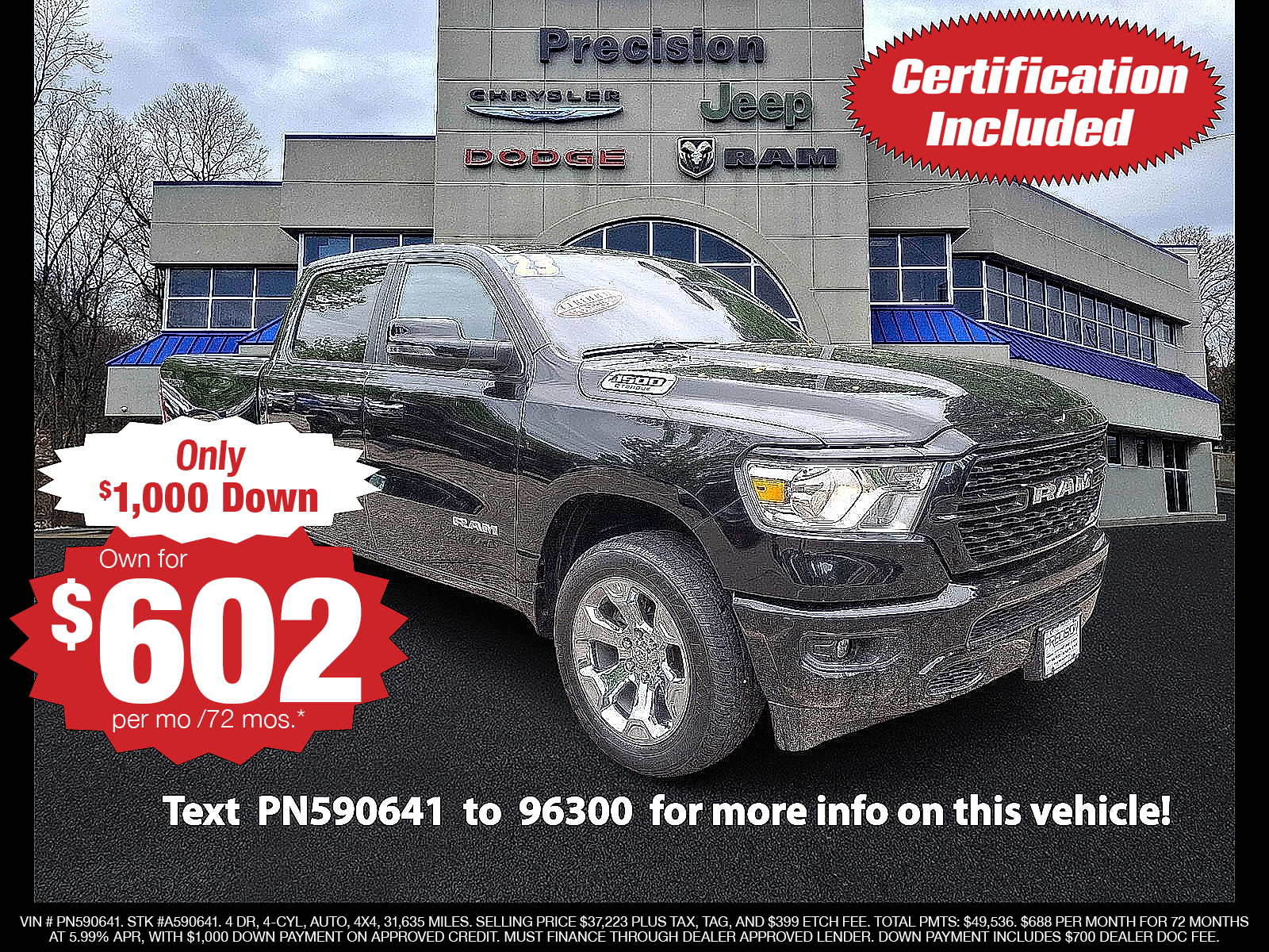 2023 Ram 1500 Big Horn Crew Cab 4x4 57 Box Crew Cab