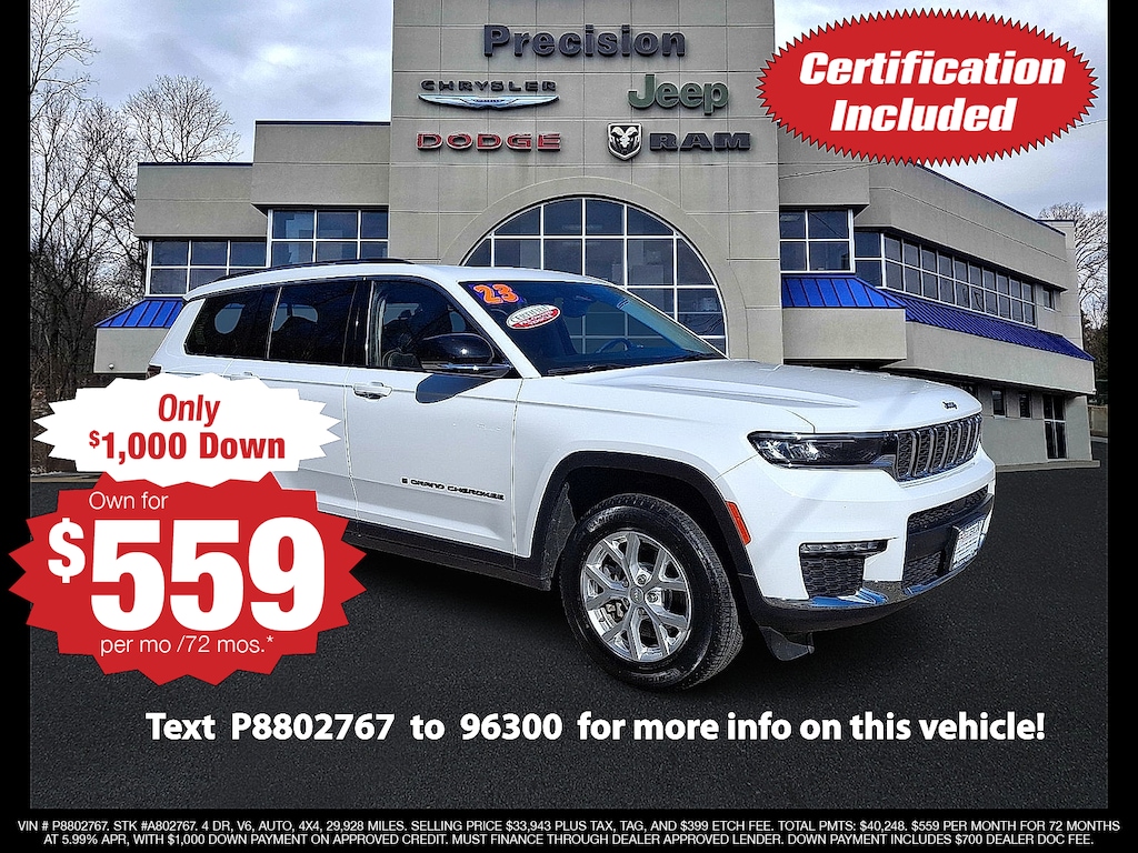 Used 2023 Jeep Grand Cherokee L Limited 4x4 Sport Utility