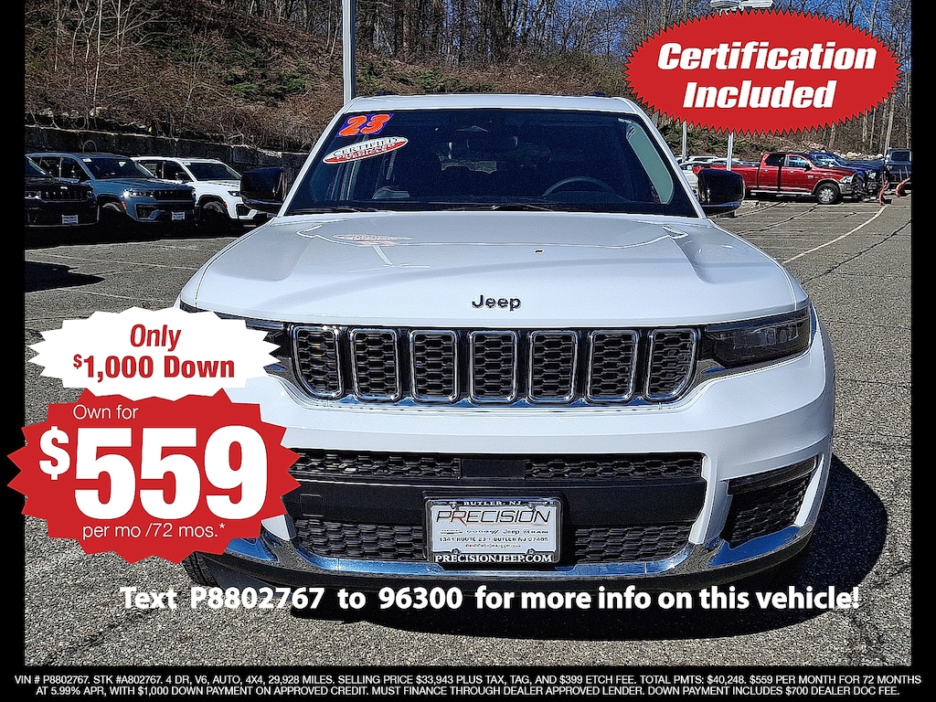 Used 2023 Jeep Grand Cherokee L Limited 4x4 Sport Utility