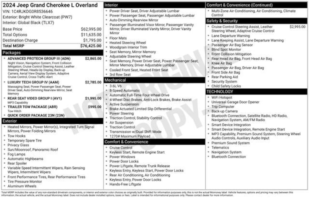 Used 2024 Jeep Grand Cherokee L Overland