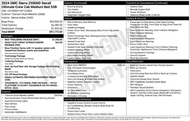 Used 2024 GMC Sierra 2500 HD Denali Ultimate Truck