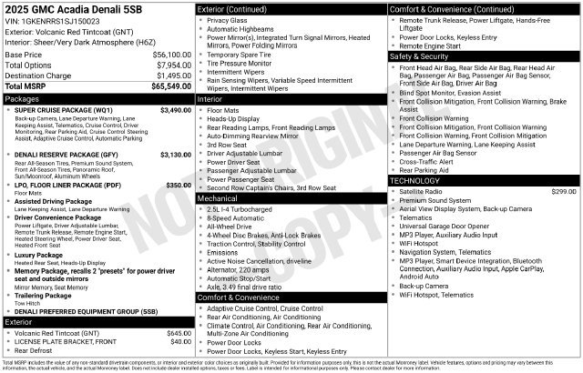 Used 2025 GMC Acadia Denali SUV