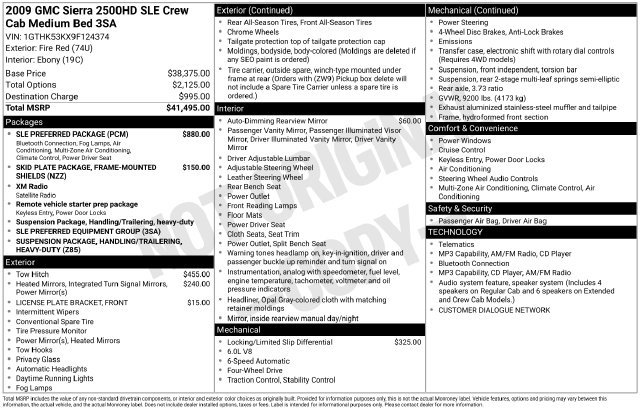 Used 2009 GMC Sierra 2500HD SLE Truck