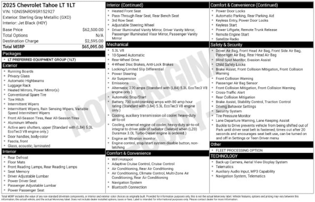 Used 2025 Chevrolet Tahoe LT SUV