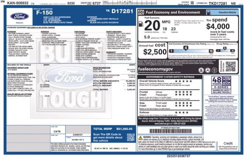 New 2026 Ford F-150 STX Truck SuperCrew Cab