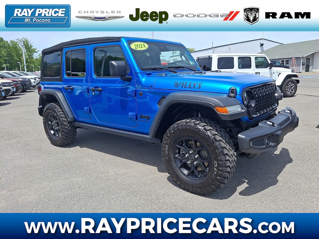 Used 2024 Jeep Wrangler 4-Door Willys 4x4 Sport Utility