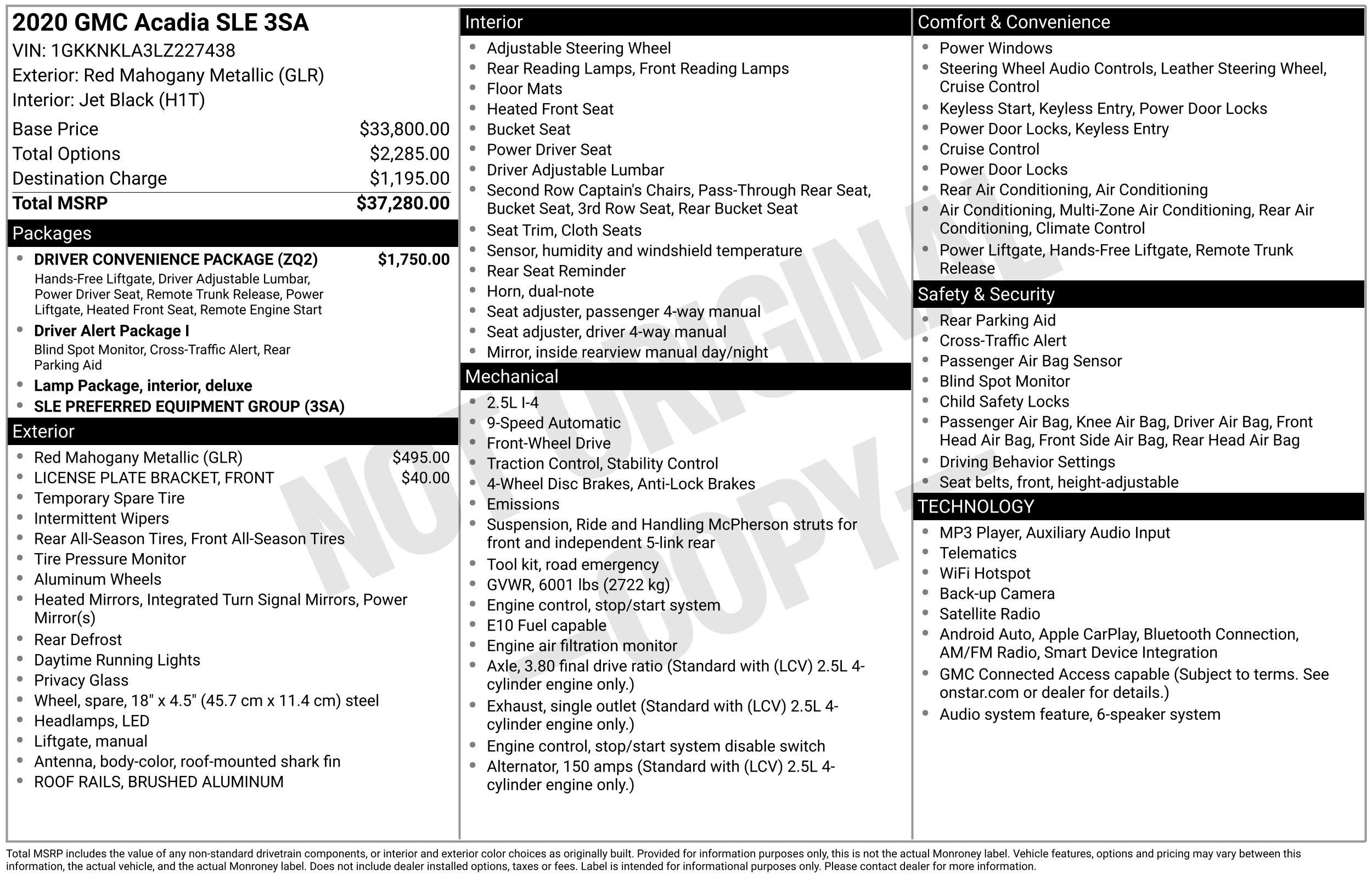 Used 2020 GMC Acadia SLE SUV