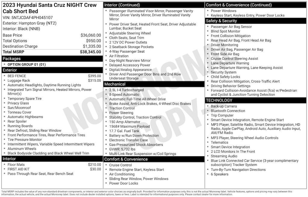 Used 2023 Hyundai Santa Cruz Night Truck