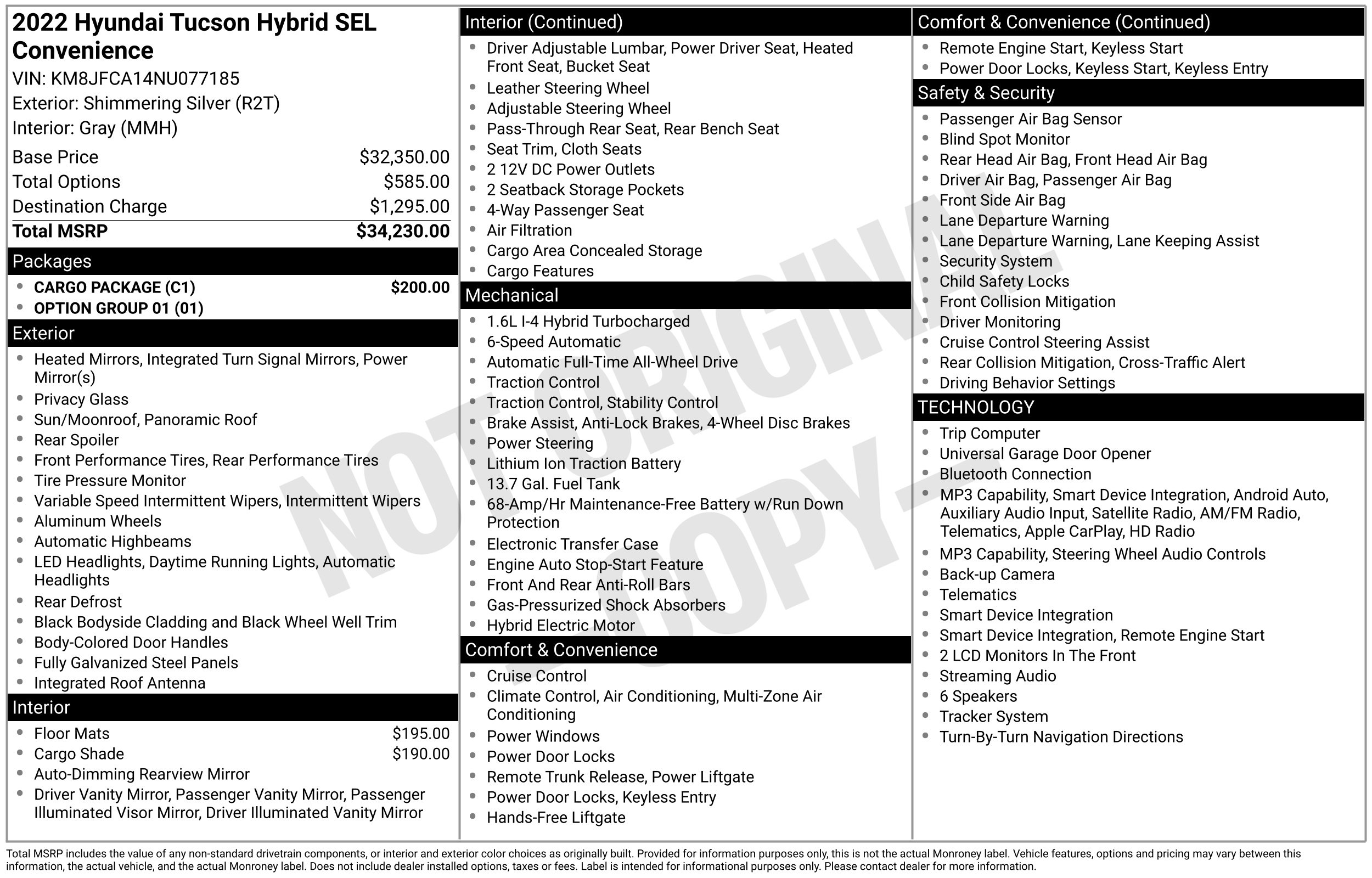 Used 2022 Hyundai Tucson Hybrid SEL Convenience SUV