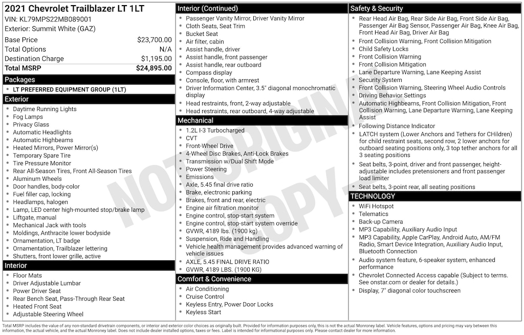 Used 2021 Chevrolet Trailblazer LT SUV