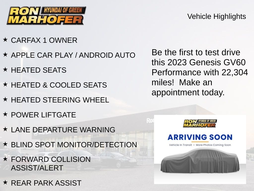 Used 2023 GENESIS GV60 Performance with VIN KMUKEDTB6PU010739 for sale in Akron, OH