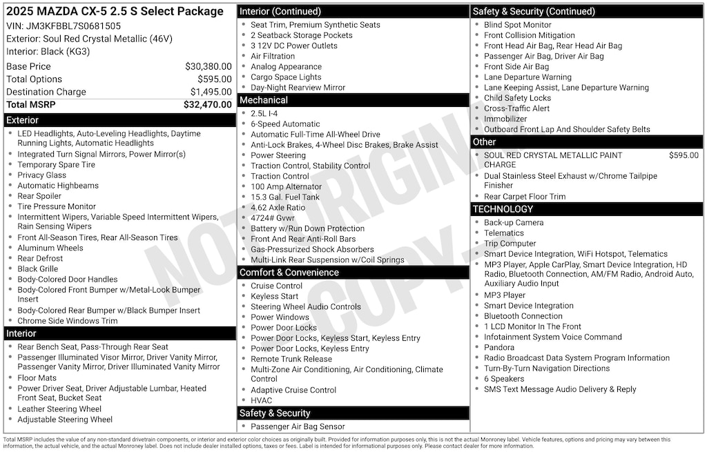 Used 2025 Mazda CX-5 2.5 S Select Package SUV