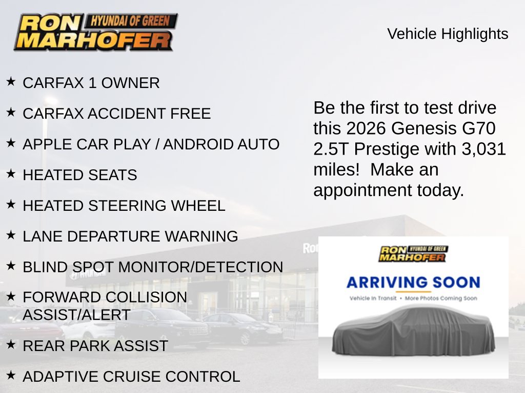 Used 2026 Genesis G70 2.5T Prestige Sedan