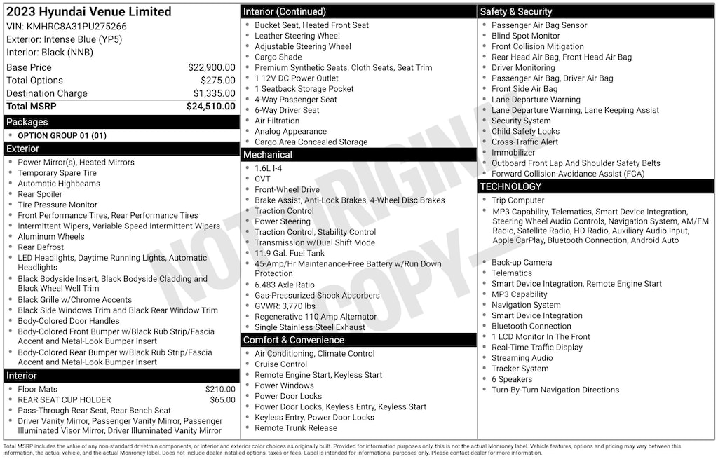 Certified 2023 Hyundai Venue Limited SUV