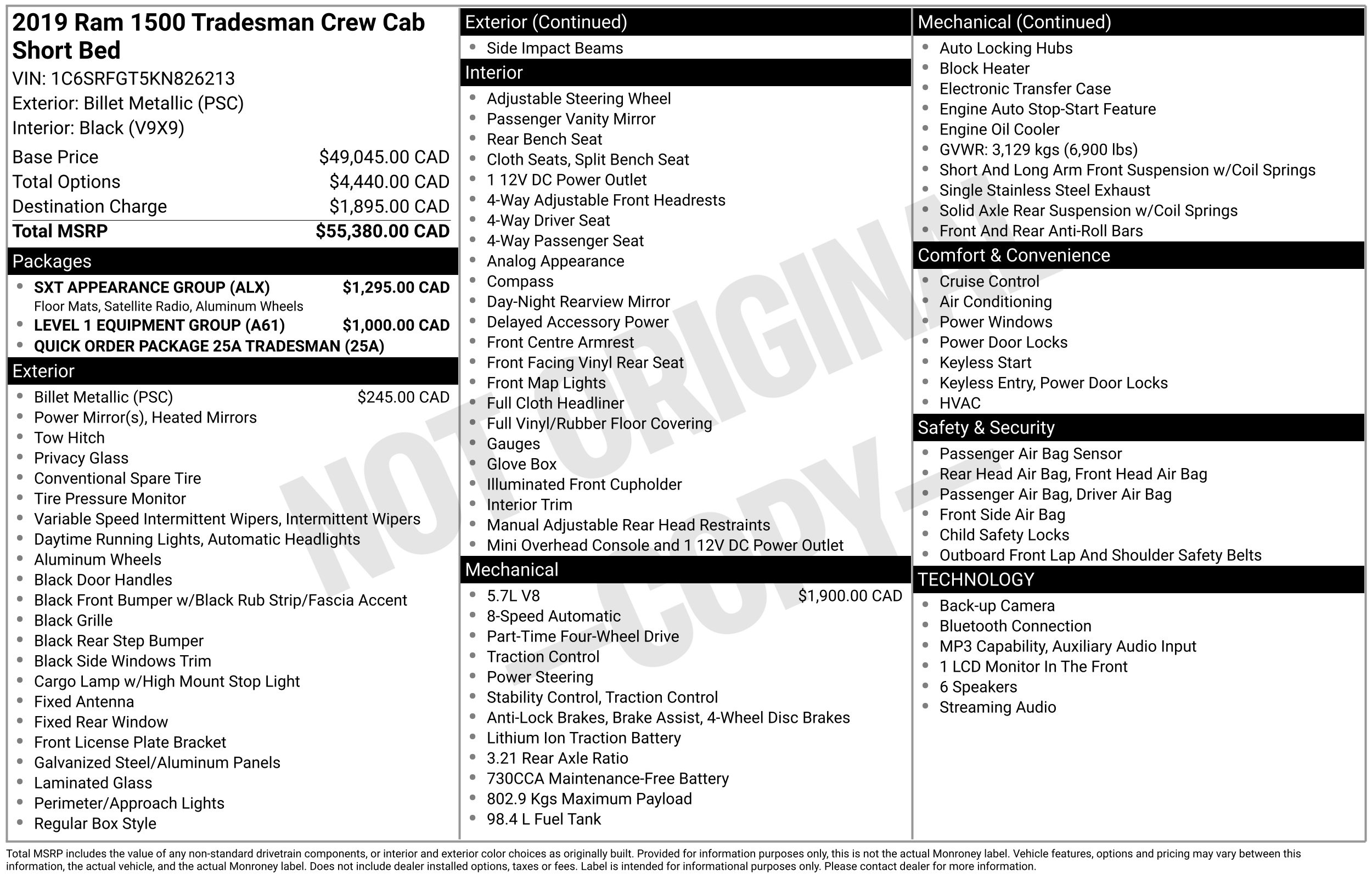 Used 2019 Ram 1500 Tradesman Truck