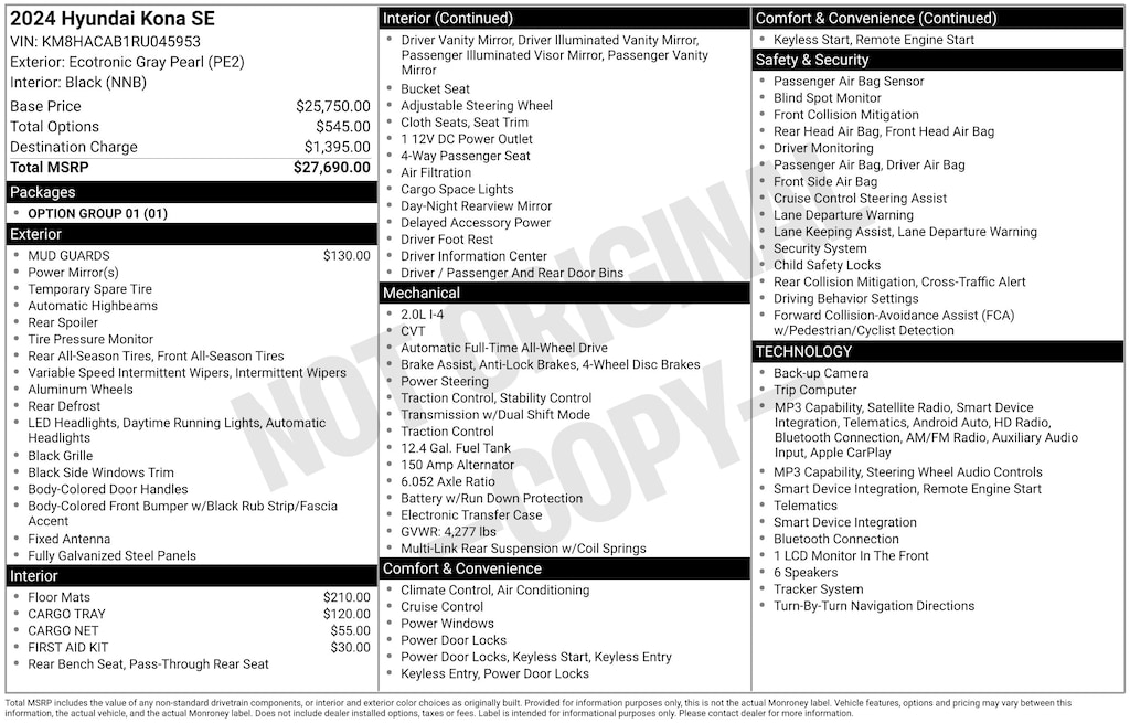Certified 2024 Hyundai Kona SE SUV