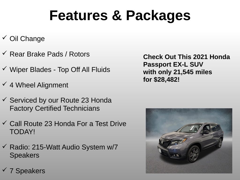Used 2021 Honda Passport EX-L AWD SUV