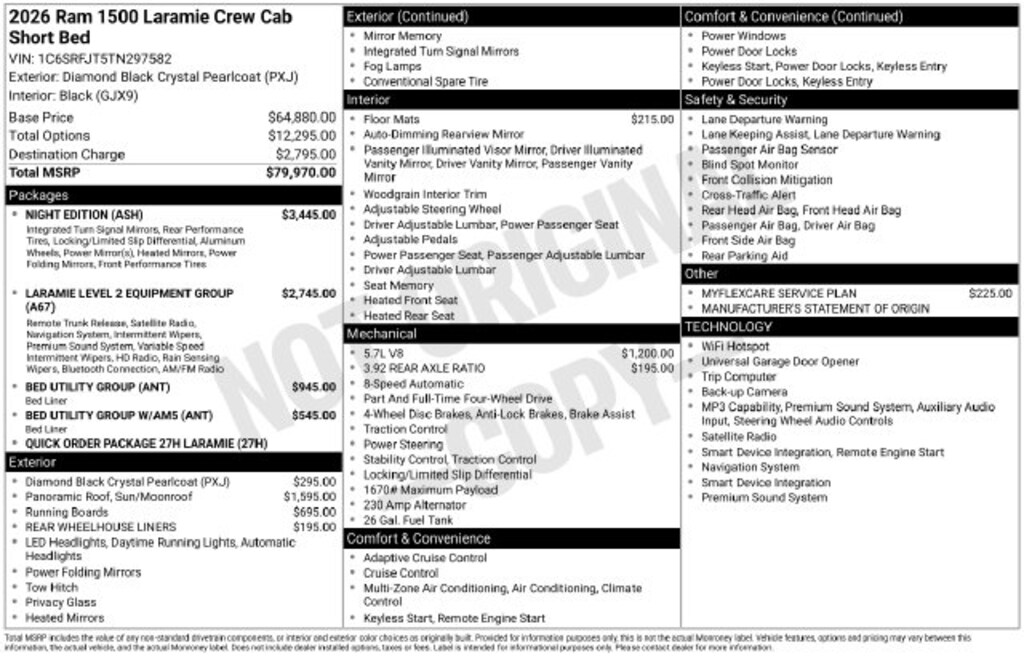 New 2026 Ram 1500 LARAMIE CREW CAB 4X4 5'7 BOX Pickup