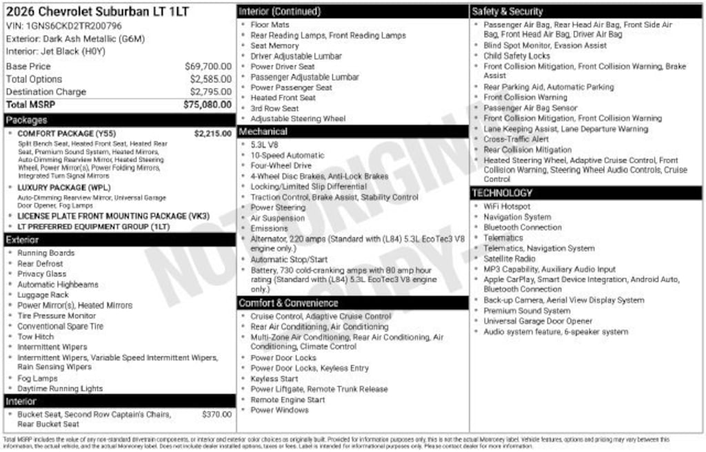 Used 2026 Chevrolet Suburban LT SUV