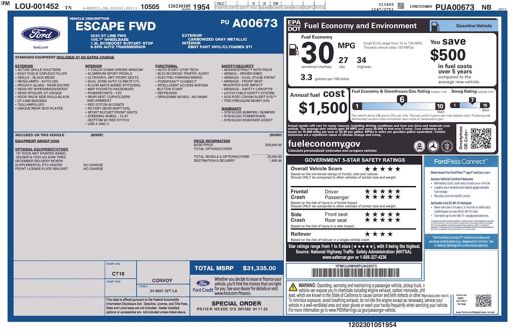 Used 2023 Ford Escape ST-Line SUV