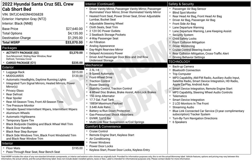 Used 2022 Hyundai Santa Cruz SEL Truck