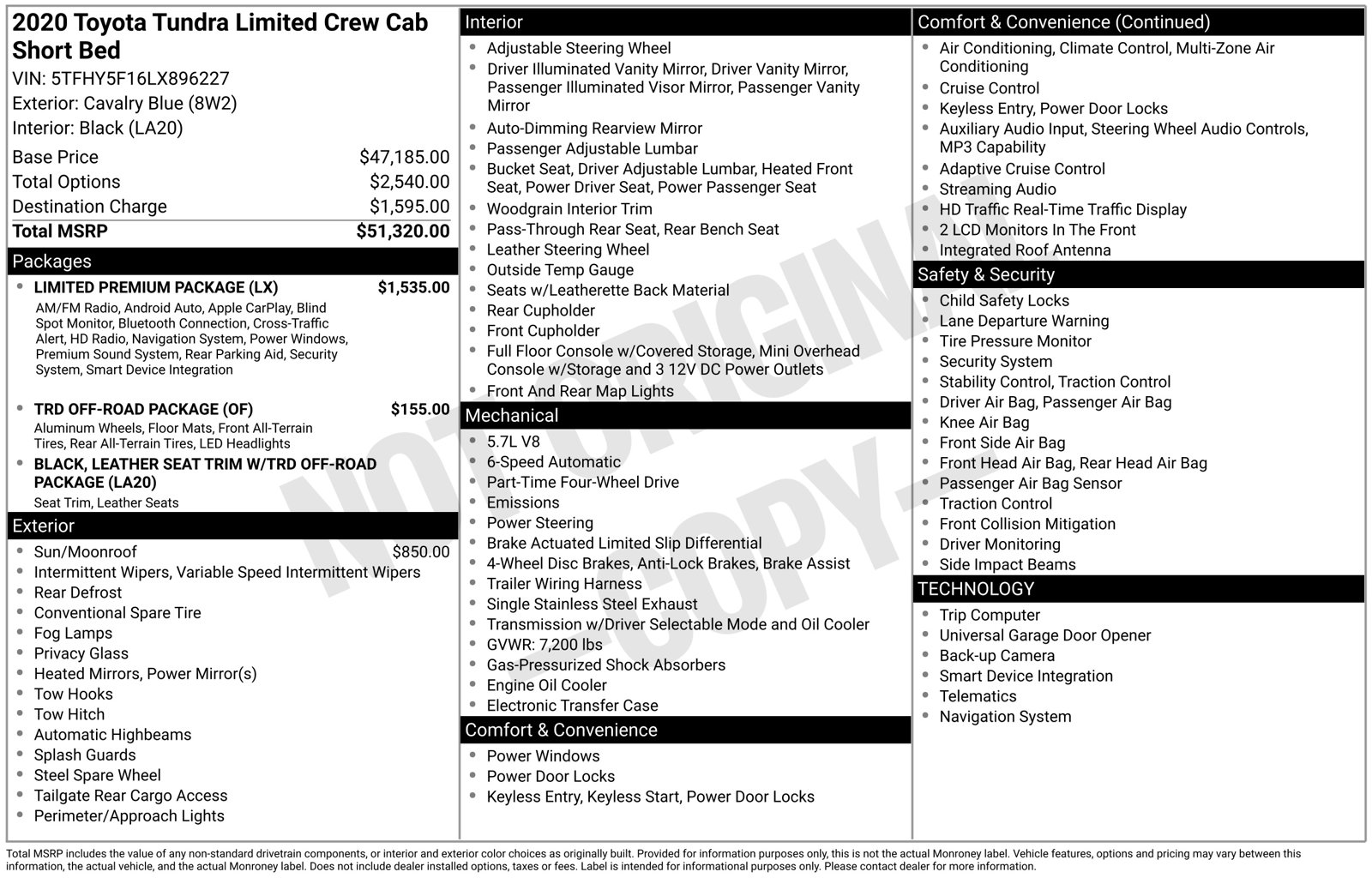 Used 2020 Toyota Tundra Limited Truck