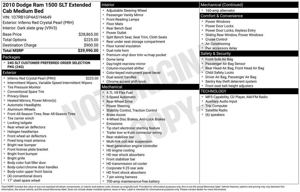 Used 2010 Ram 1500 SLT Truck