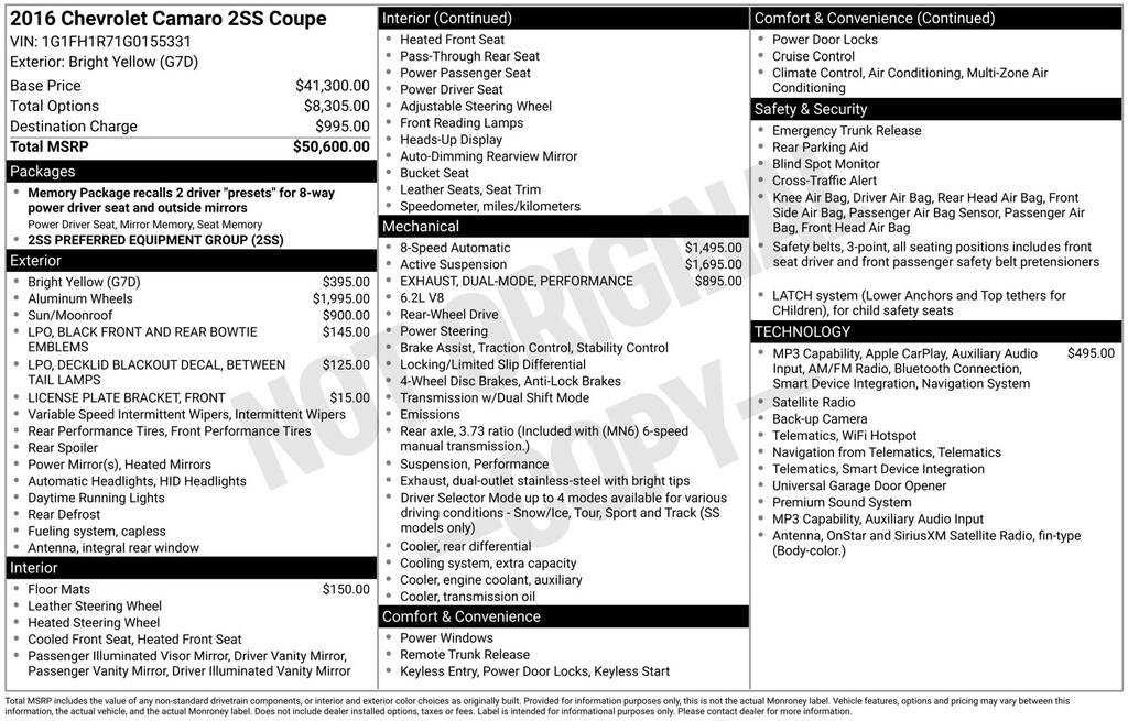 Used 2016 Chevrolet Camaro SS Coupe