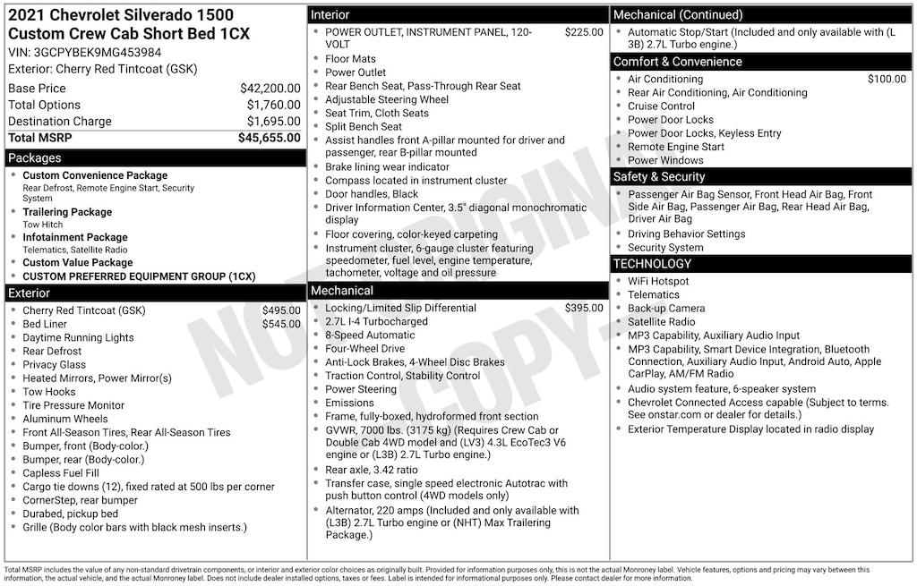 Used 2021 Chevrolet Silverado 1500 Custom Truck