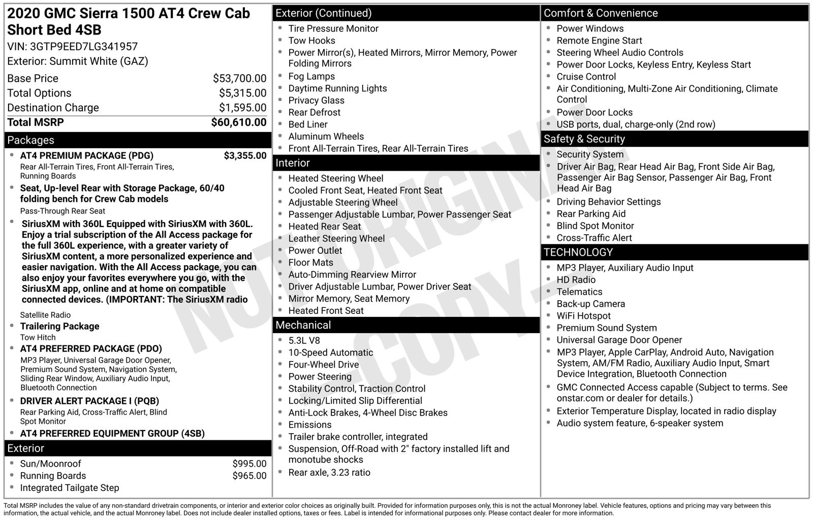 Used 2020 GMC Sierra 1500 AT4 Truck