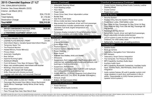 Used 2015 Chevrolet Equinox LT SUV