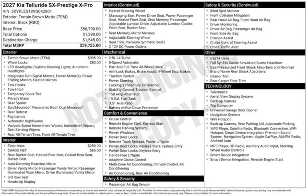 New 2027 Kia Telluride X-Pro SX-Prestige SUV