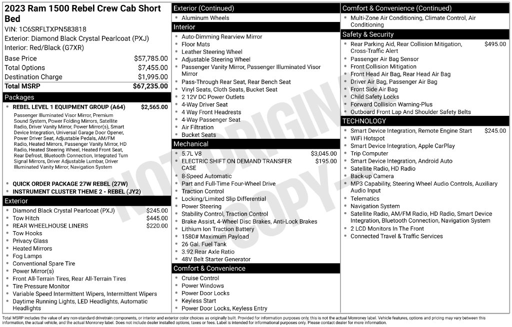Used 2023 Ram 1500 Rebel Truck