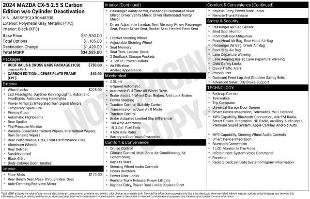 Used 2024 Mazda CX-5 2.5 S Carbon Edition SUV