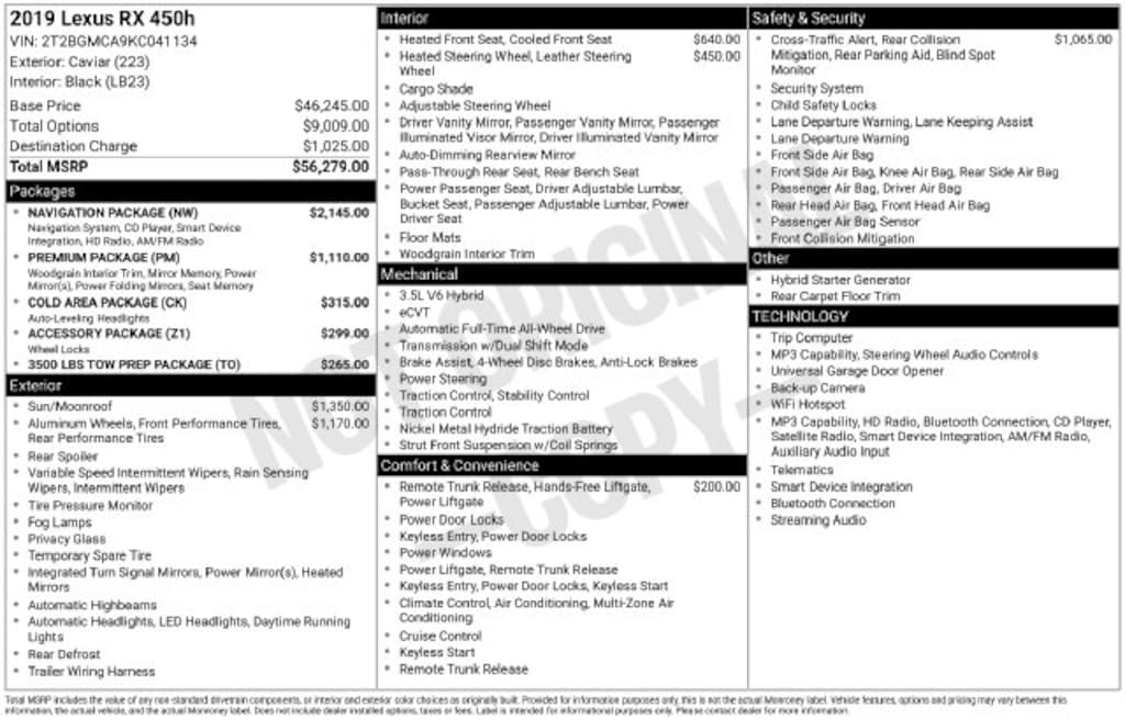 Certified 2019 Lexus RX 450h SUV