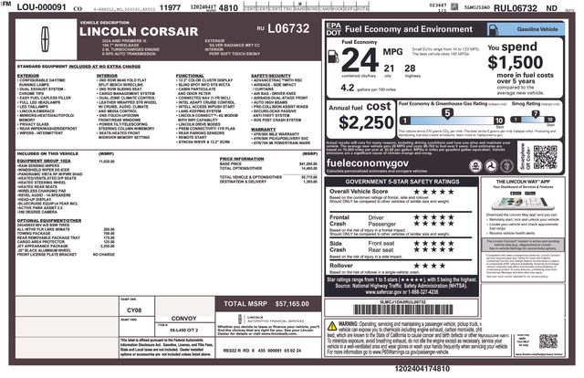 Certified 2024 Lincoln Corsair Premiere SUV