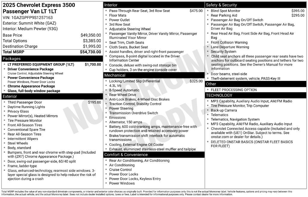2025 Chevrolet Express Passenger