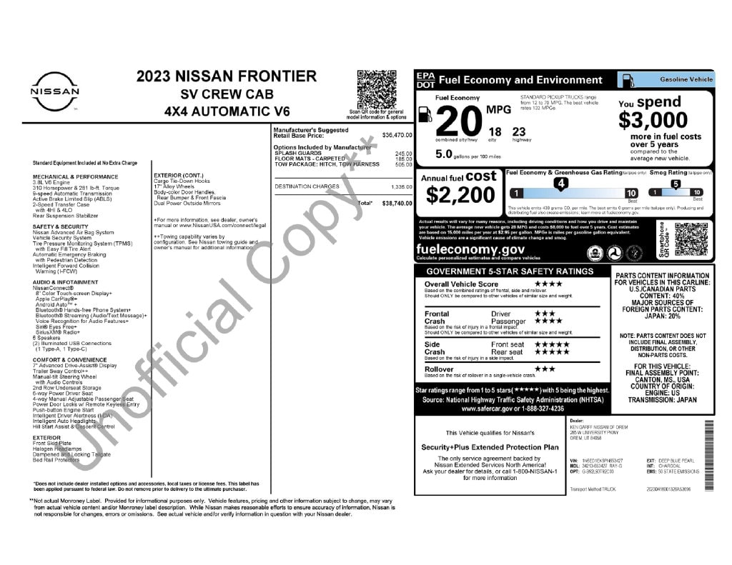 2023 Nissan Frontier