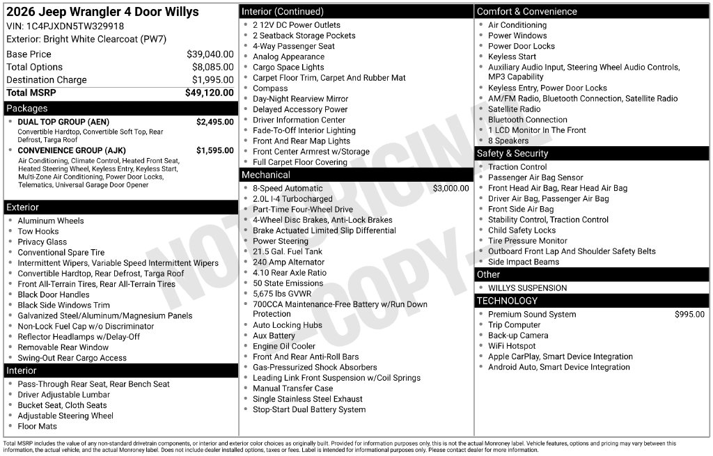 New 2026 Jeep Wrangler AMERICA 250 EDITION Sport Utility