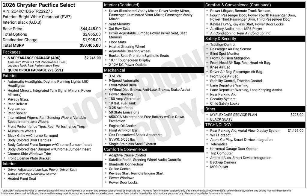 2026 Chrysler Pacifica Select - Photo 3