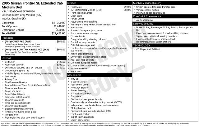 2005 Nissan Frontier
