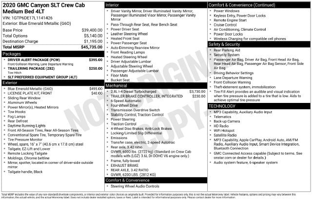 2020 GMC Canyon