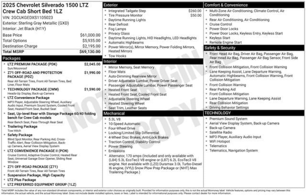 Used 2025 Chevrolet Silverado 1500 LTZ Truck