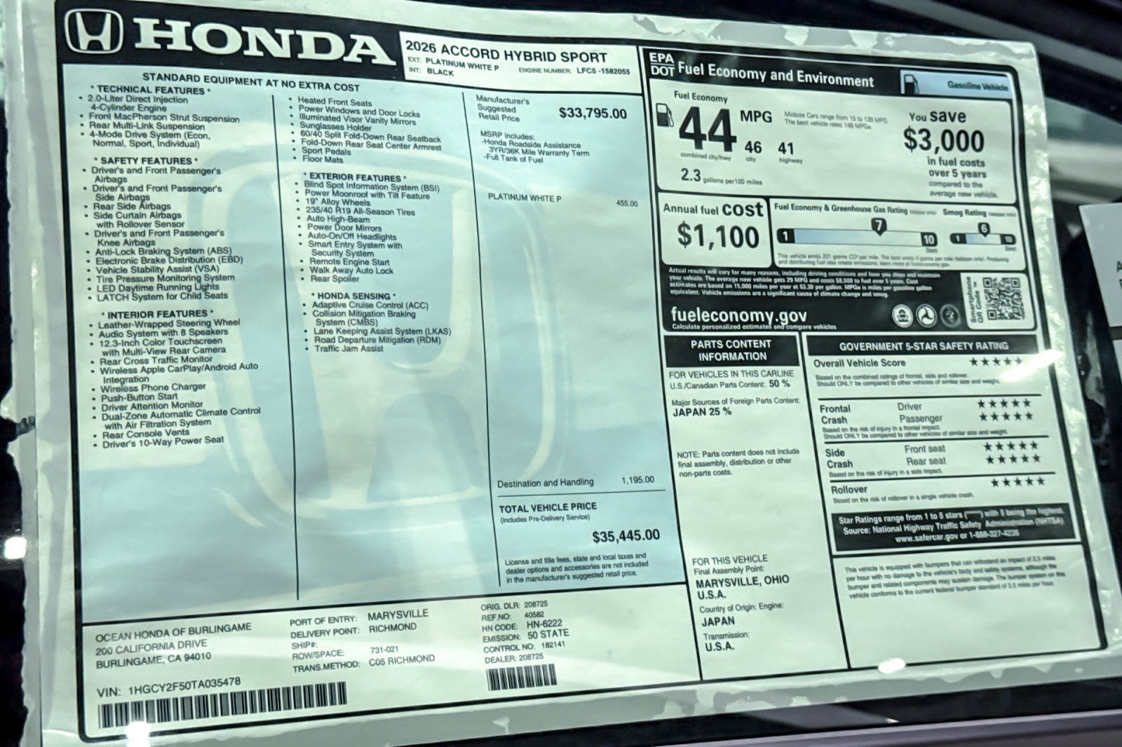 2026 Honda Accord Hybrid Sport - Photo 29