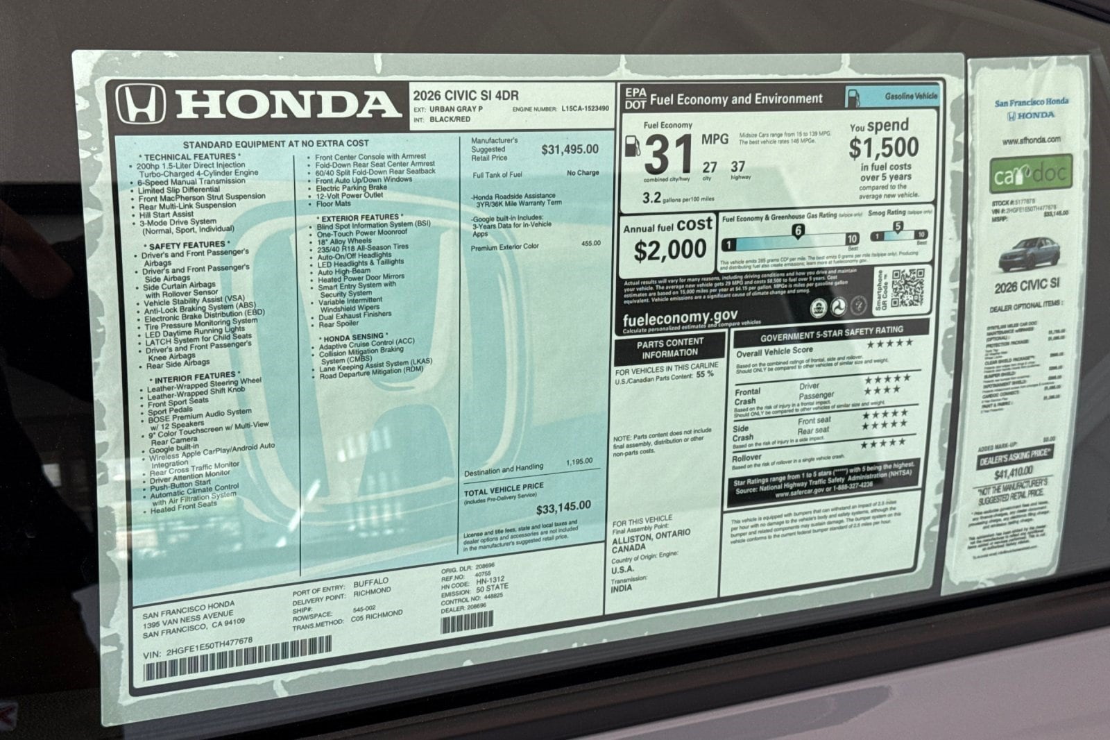 2026 Honda Civic Si - Photo 32