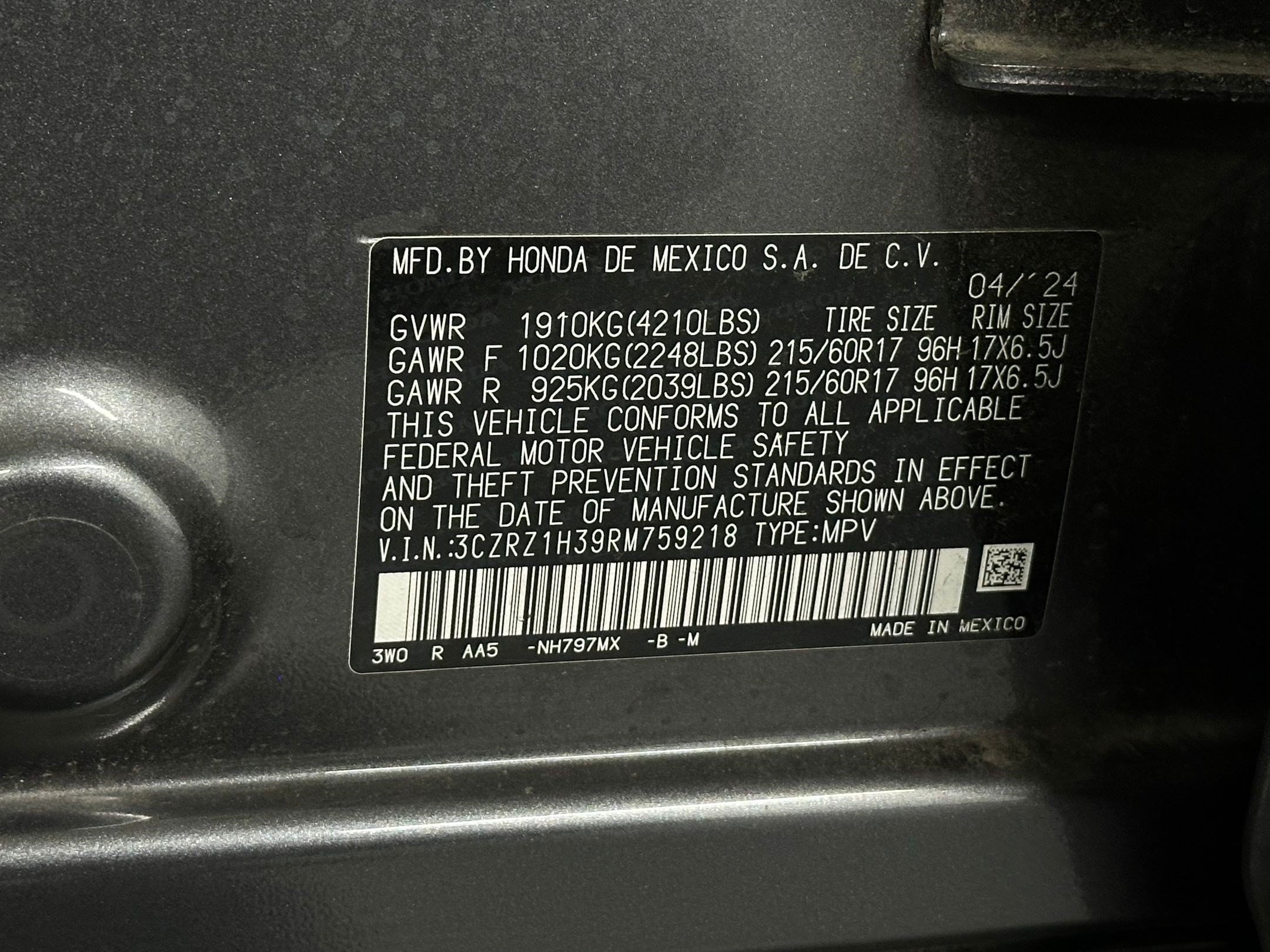 2024 Honda HR-V LX - Photo 24